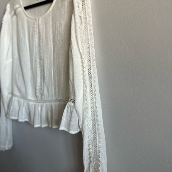 Gorgeous Eyelet Lace Linen Top - Large in Cream - NWOT - Picture 3 of 5